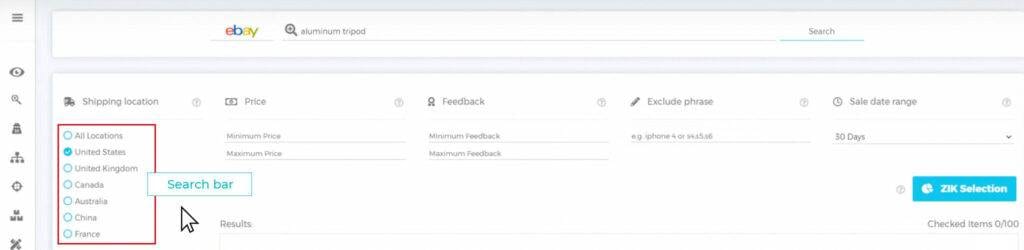 Enter in your product description, and hit search