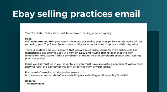 Flagged Accounts and The eBay selling practices email