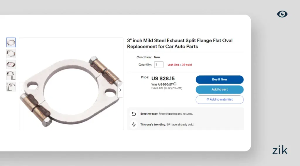 Mild Steel Exhaust Split Flange Flat Oval Replacement for Car Auto Parts