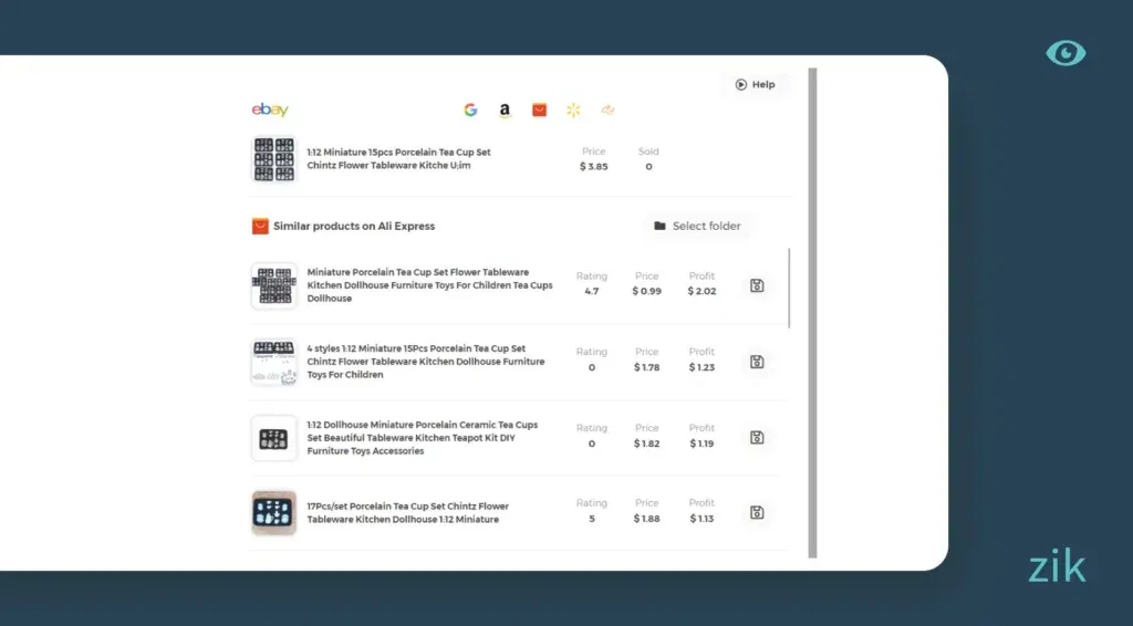 Miniature Porcelain Tea Cup Set zik analytics listing 