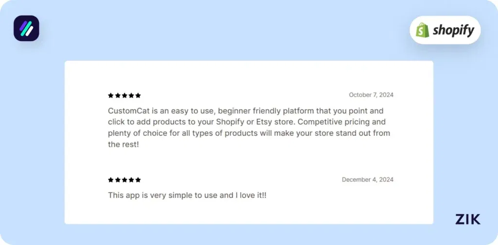 Print on Demand Apps Customcat reviews