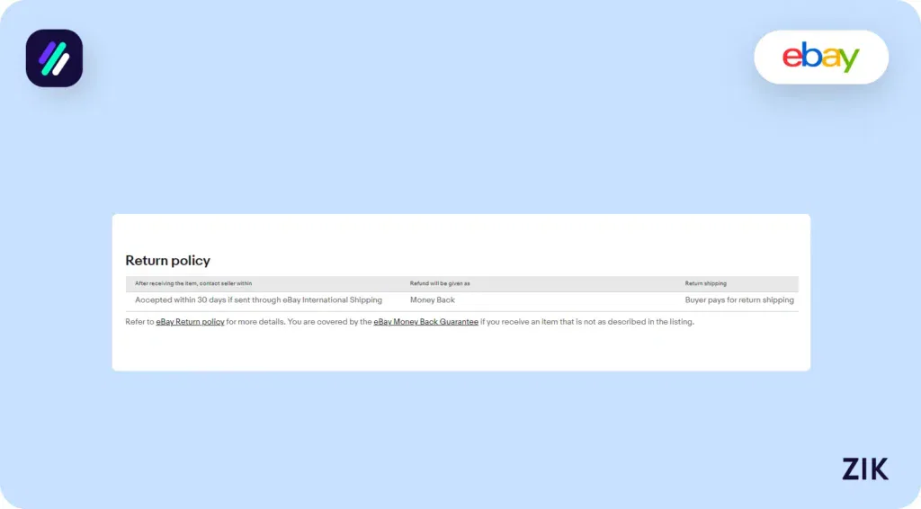 Returns Policy eBay