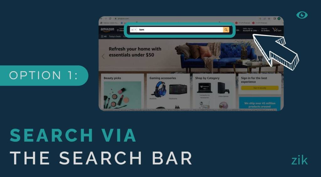 Search via the Search Bar