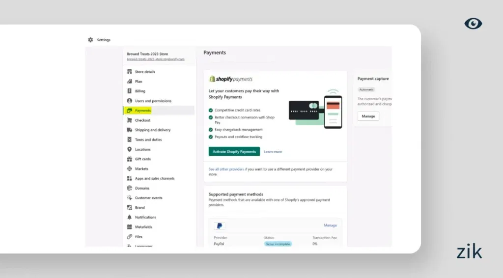 Set up your payment and shipping