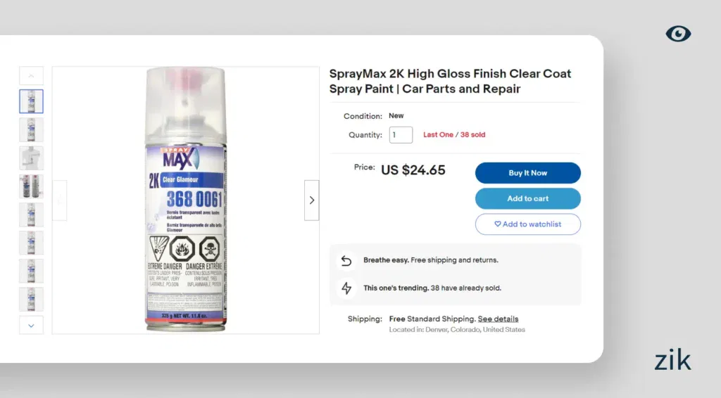 SprayMax 2K High Gloss Finish Clear Coat Spray Paint