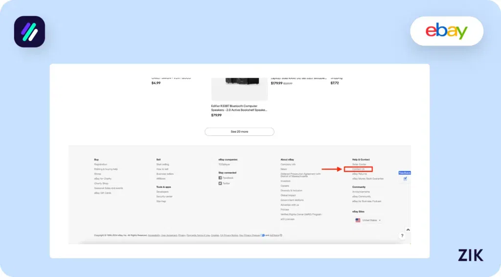 Visit the eBay website