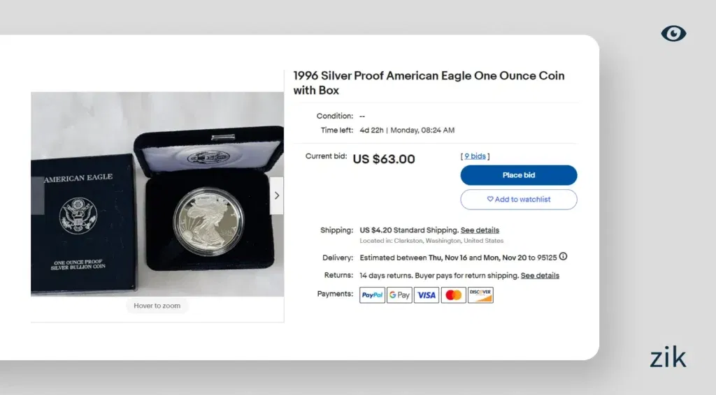 accurate photographs of coins for sale