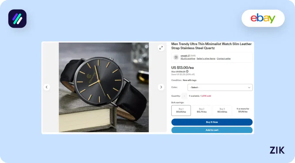 eBay Image Selection Zik Analytics