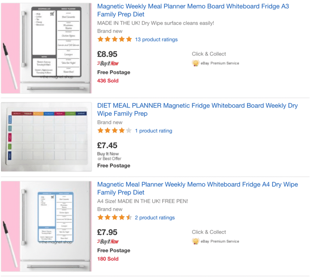 eBay search whiteboard