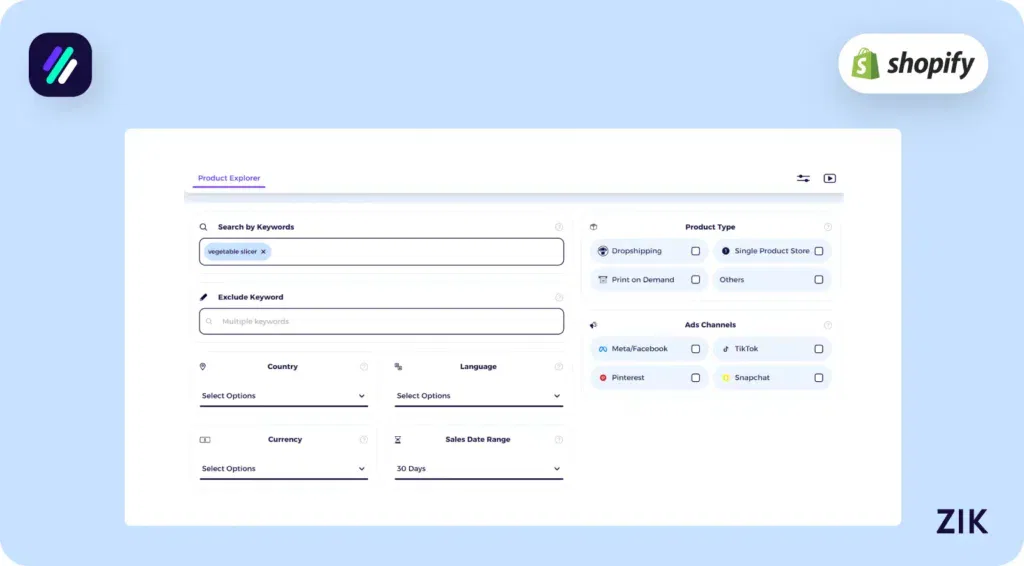 input the keyword 'vegetable slicer' into the search bar