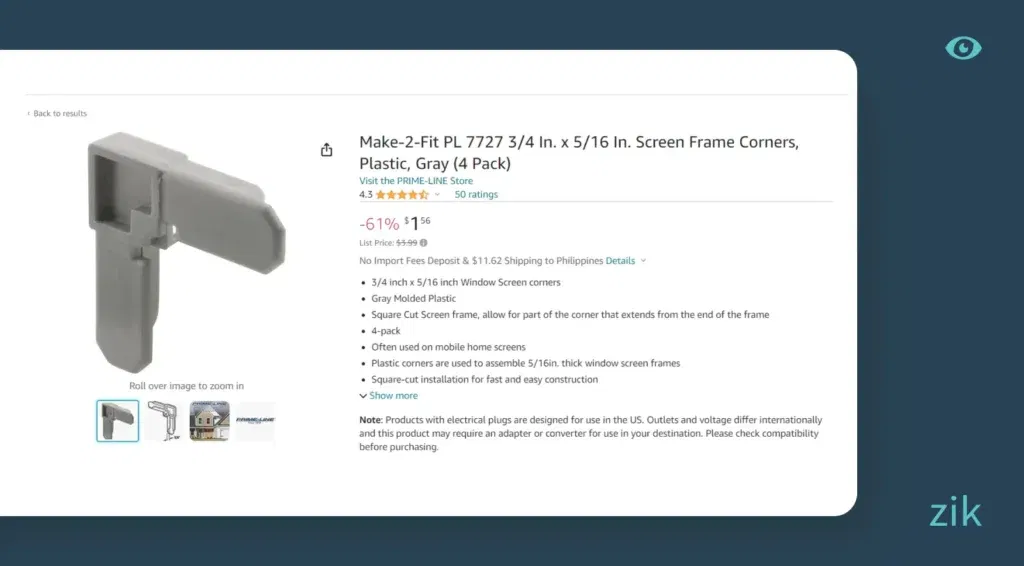 screen frame corners same product much cheaper