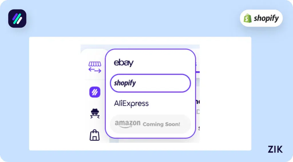 set the marketplace to Shopify