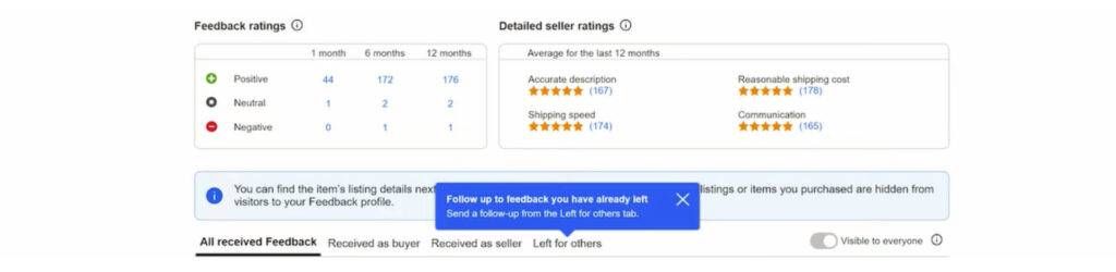 Review your detailed seller rating