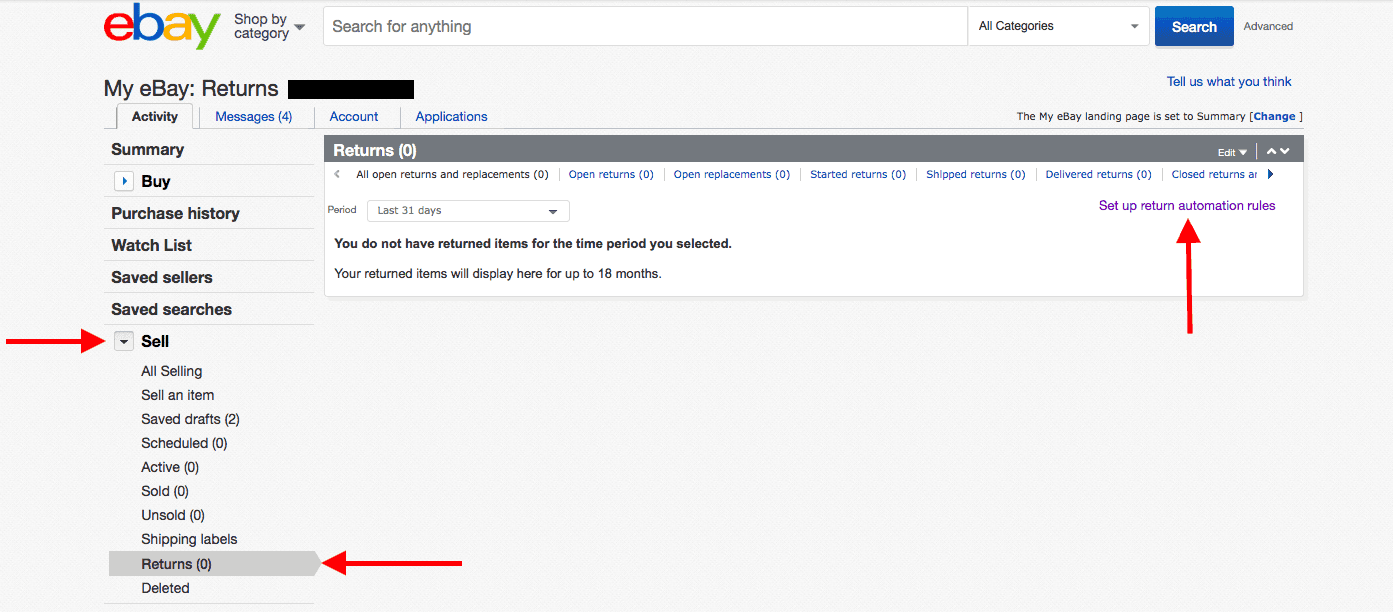 Set up return automation rules
