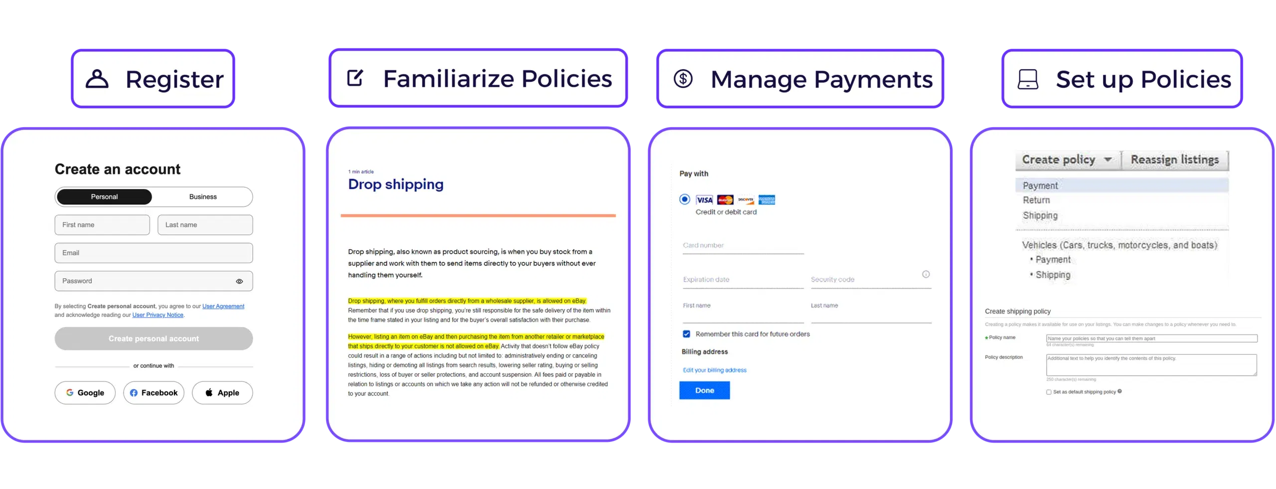 Set up your eBay seller account for dropshipping