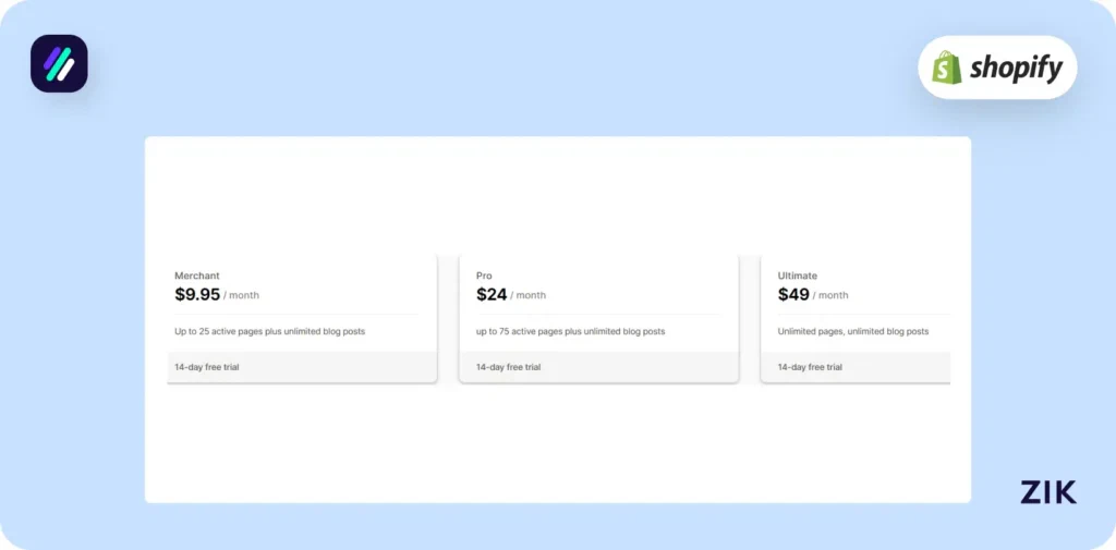 Shopify Page Builder Apps Hypervisual pricing