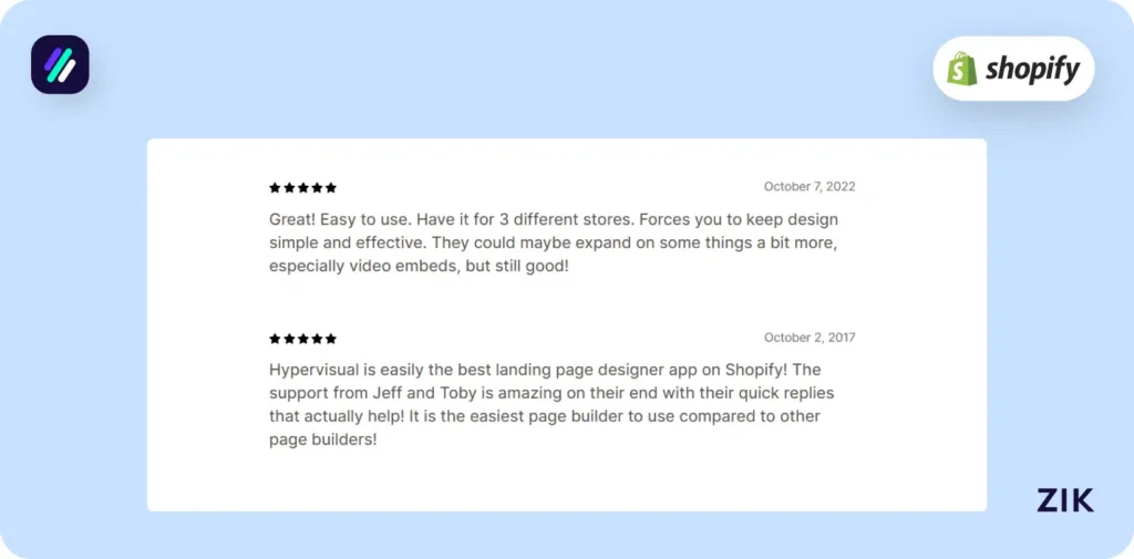 Shopify Page Builder Apps Hypervisual reviews 
