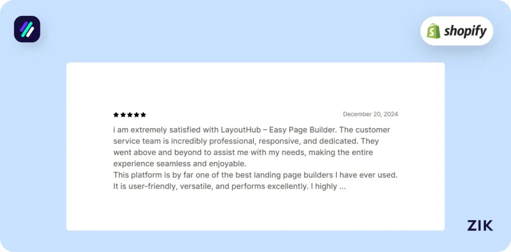 Shopify Page Builder Apps LayoutHub reviews