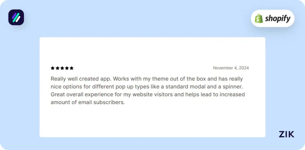 Shopify Pop-Up Apps EcomSend reviews