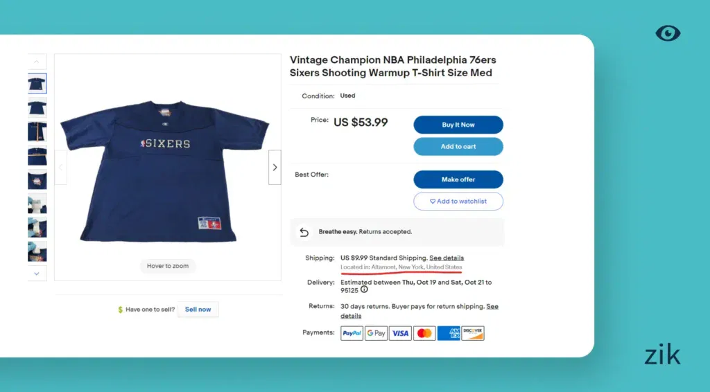 What is eBay Item Location?