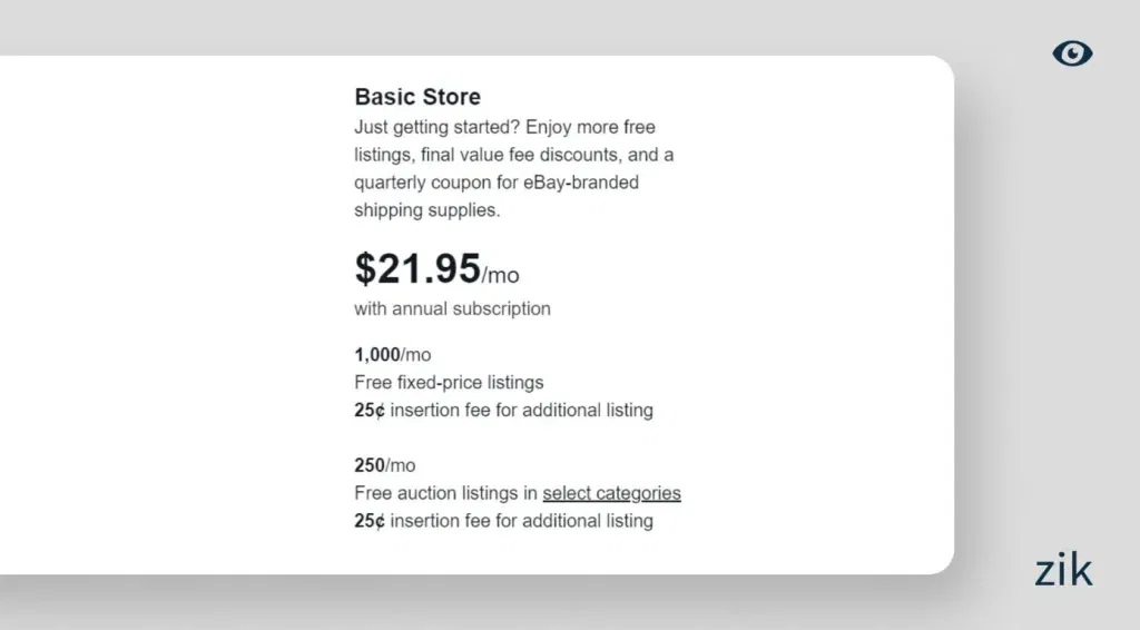 eBay Basic Store