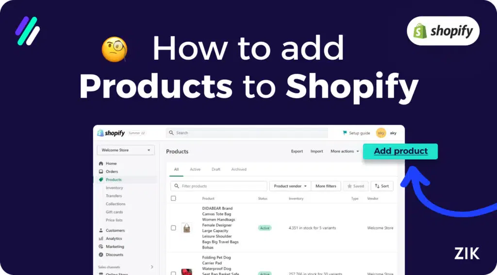 how to add products to shopify