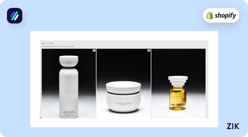 store recommends these products along with those included in the bundle