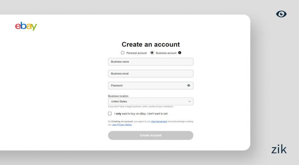 Open eBay Seller Account