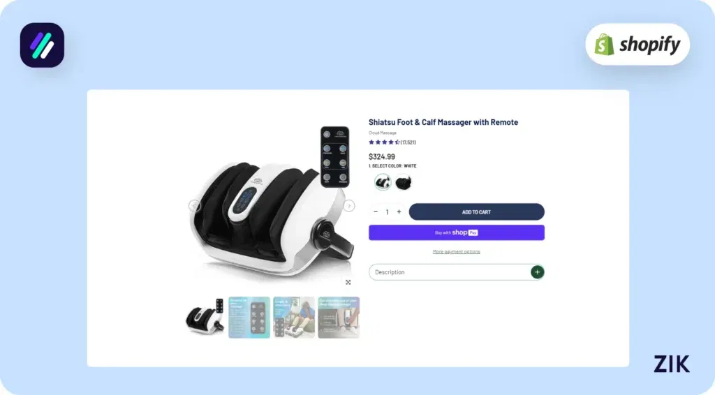 Shiatsu Foot & Calf Massager with Remote