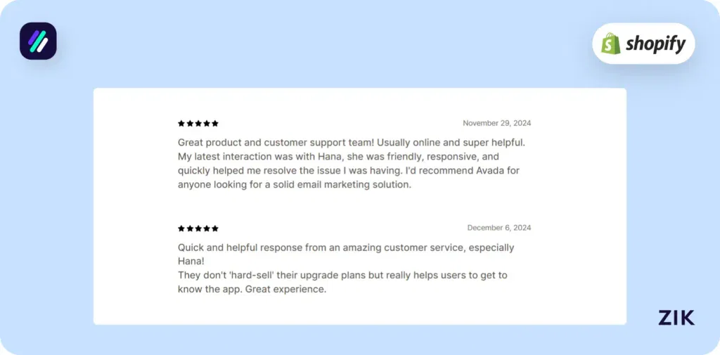 Shopify email apps avada reviews