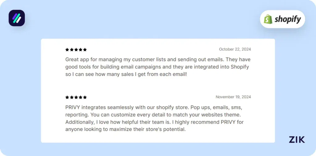 Shopify email apps privy reviews