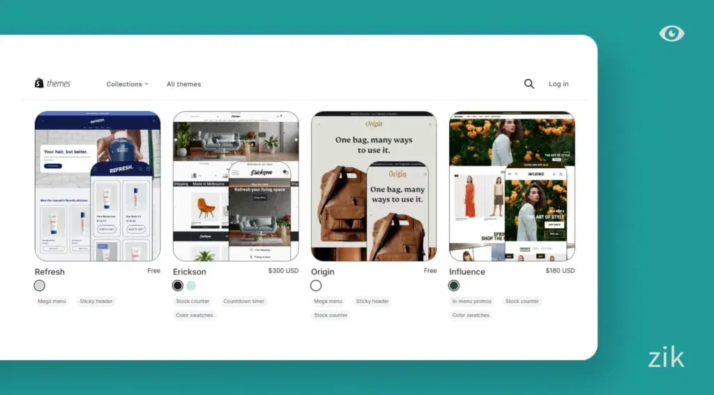 Themes and Design shopify