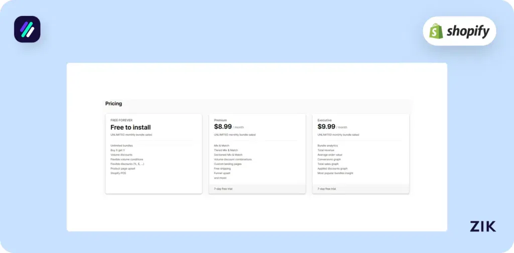 Upsell Apps For Shopify Bundler pricing