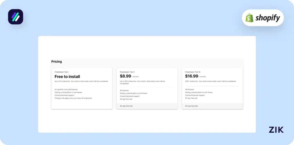 Upsell Apps For Shopify Upsell & Cross Sell - Selleasy pricing