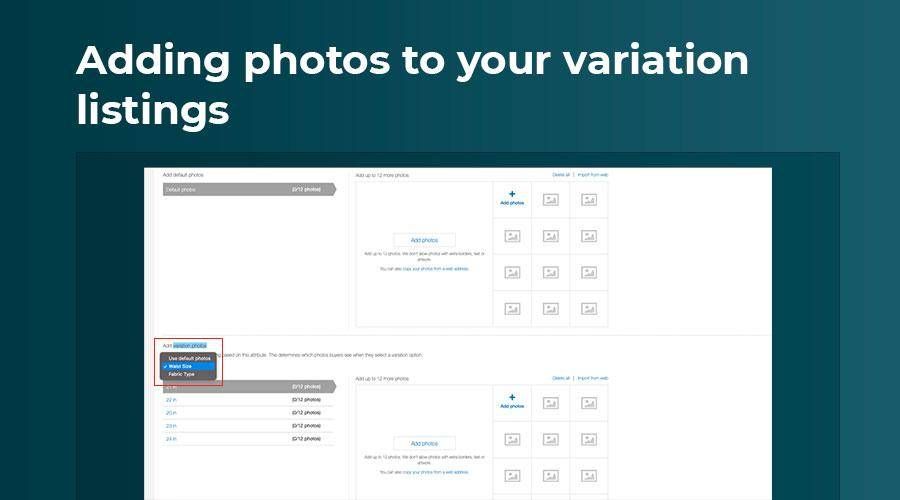 adding photos to your eBay variations