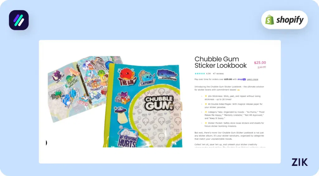 example of a sticker sold on the website
