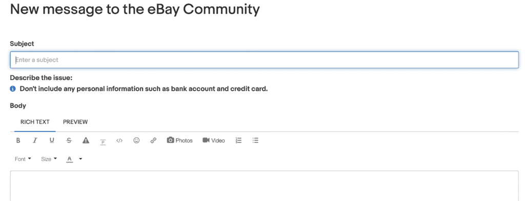 help through the eBay community.