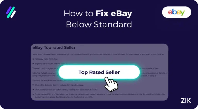 how to fix below standard on ebay