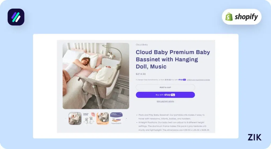 premium baby bassinet with hanging doll music