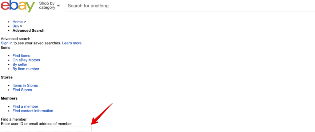 search by email address
