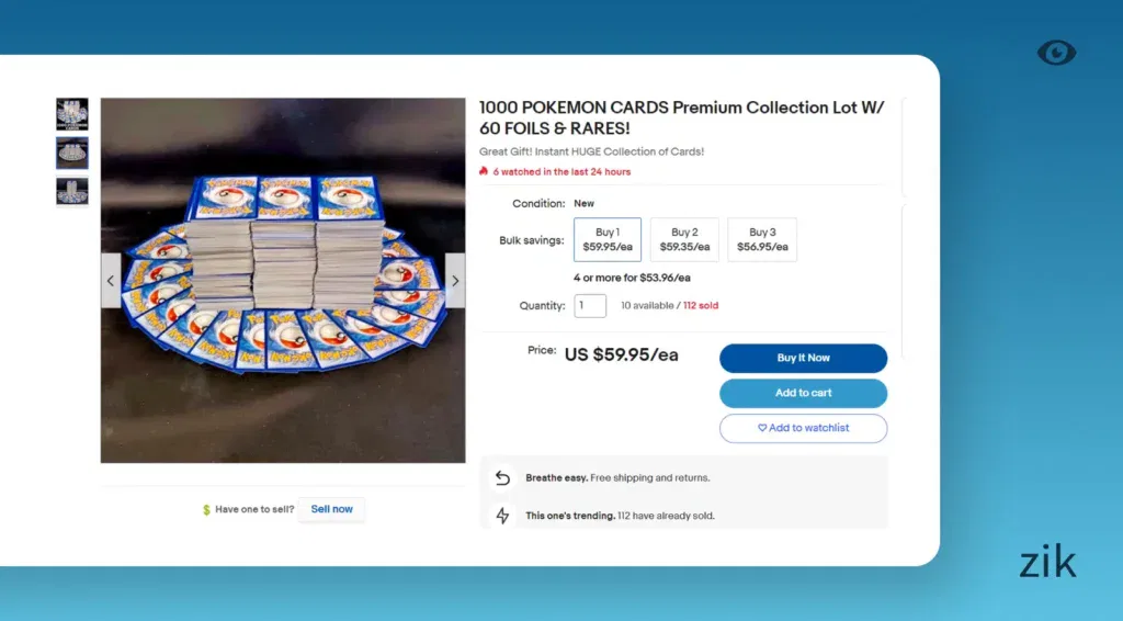 1000 Pokemon Cards Premium Collection Lot with 60 Foils