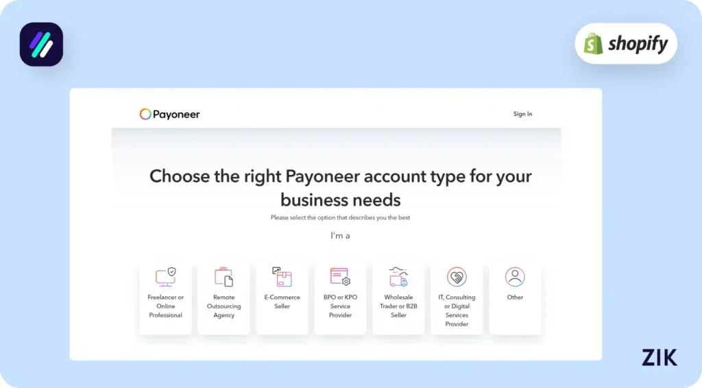 Choose your account type