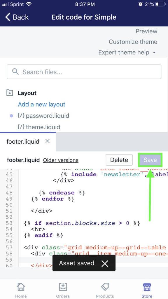 Click Save, wait for Confirmation mobile
