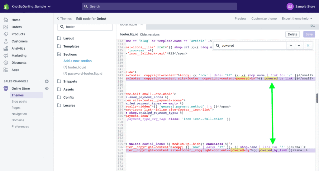 Select the full lines of code from to that include