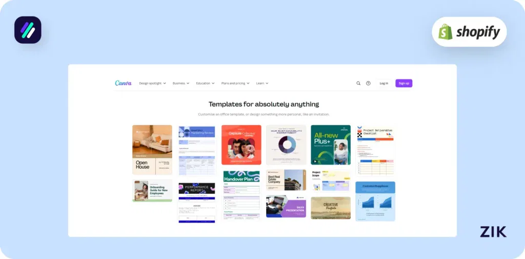 Go to the Canva website
