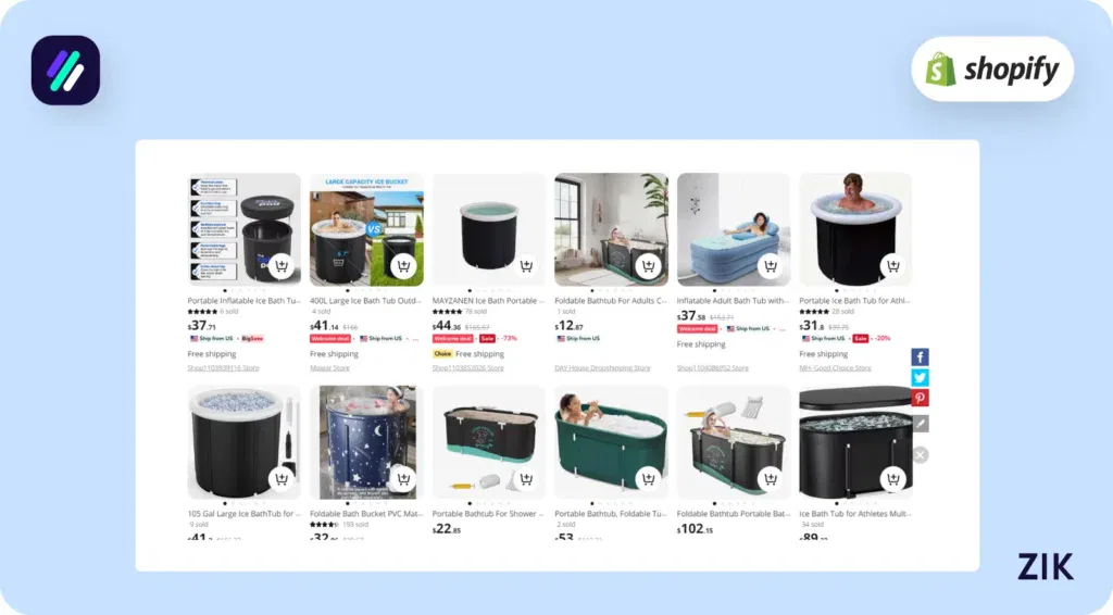 Shopify Sales Tracker tool on ZIK Analytics