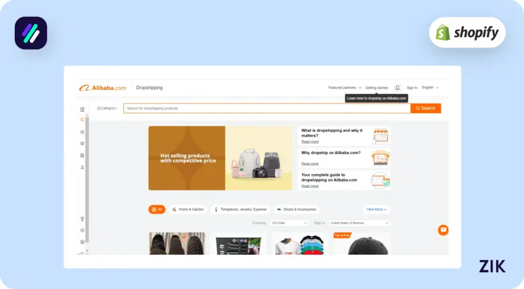 Sign up for Alibaba Dropshipping