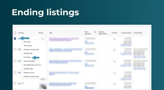 click on End My Listing