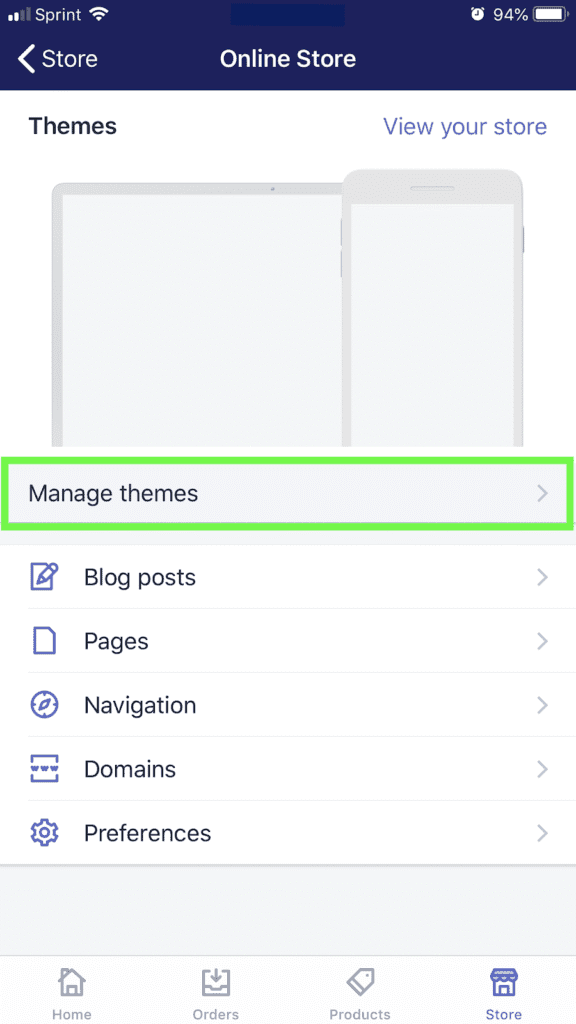 manage themes mobile
