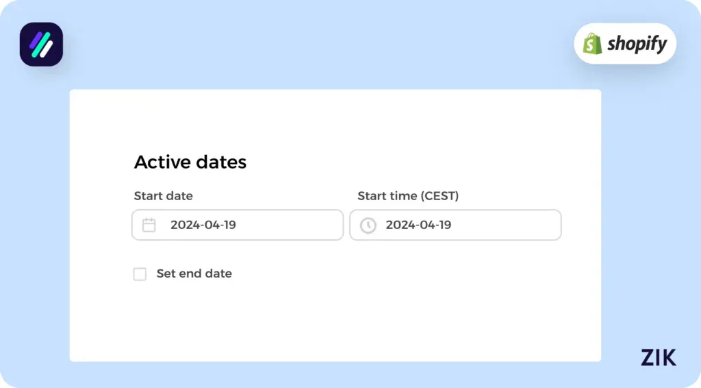 set the active dates on your discount codes
